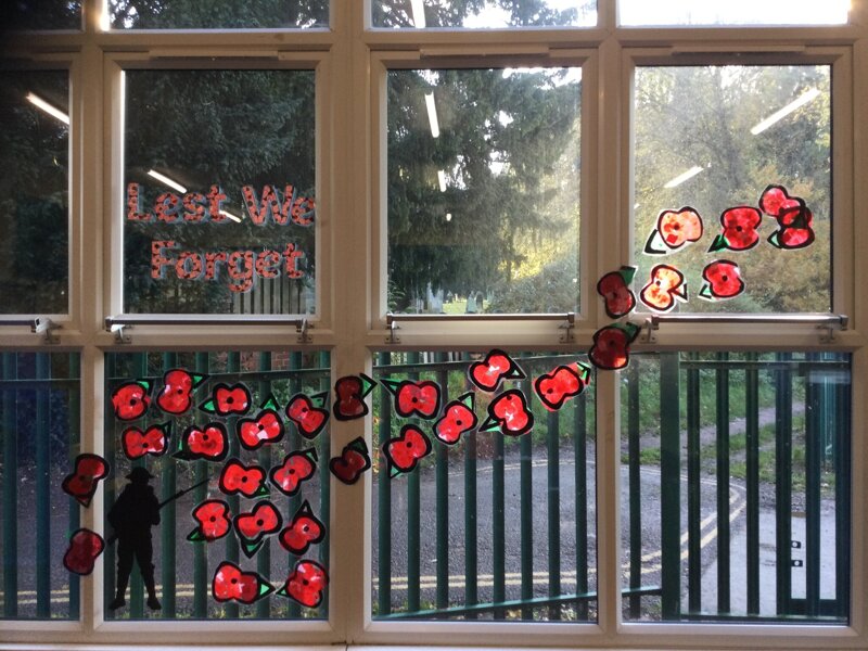 Image of Class 2 and 3 creating Poppies