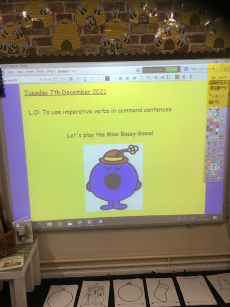 Image of Class 2  are learning about bossy verbs